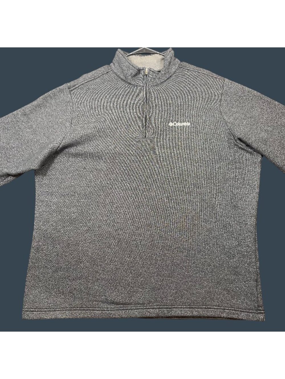 Columbia Gray 1/4 Zip Pullover High Collar Sweater Size XL Mens Fleece-Lined